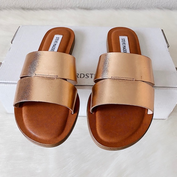 ✨New STEVE MADDEN Alexandra Slides Rose Gold - Picture 3 of 8